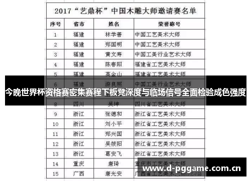 今晚世界杯资格赛密集赛程下板凳深度与临场信号全面检验成色强度